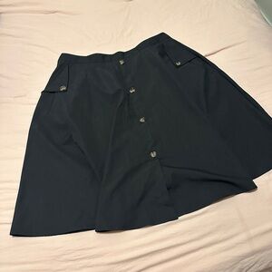 SHEIN Black A-Line Button Skirt